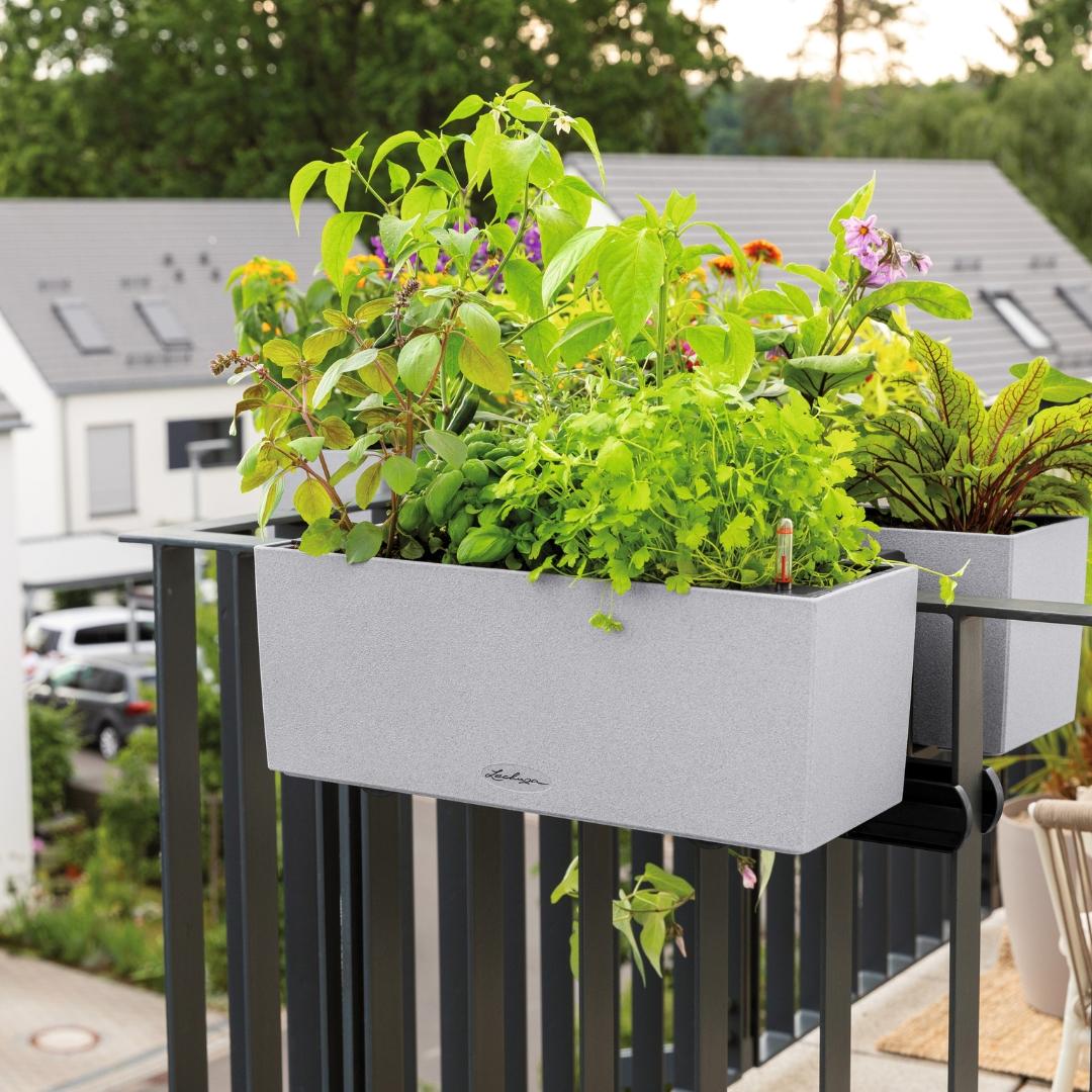 LECHUZA planter BALCONERA Stone black 79x19x19cm